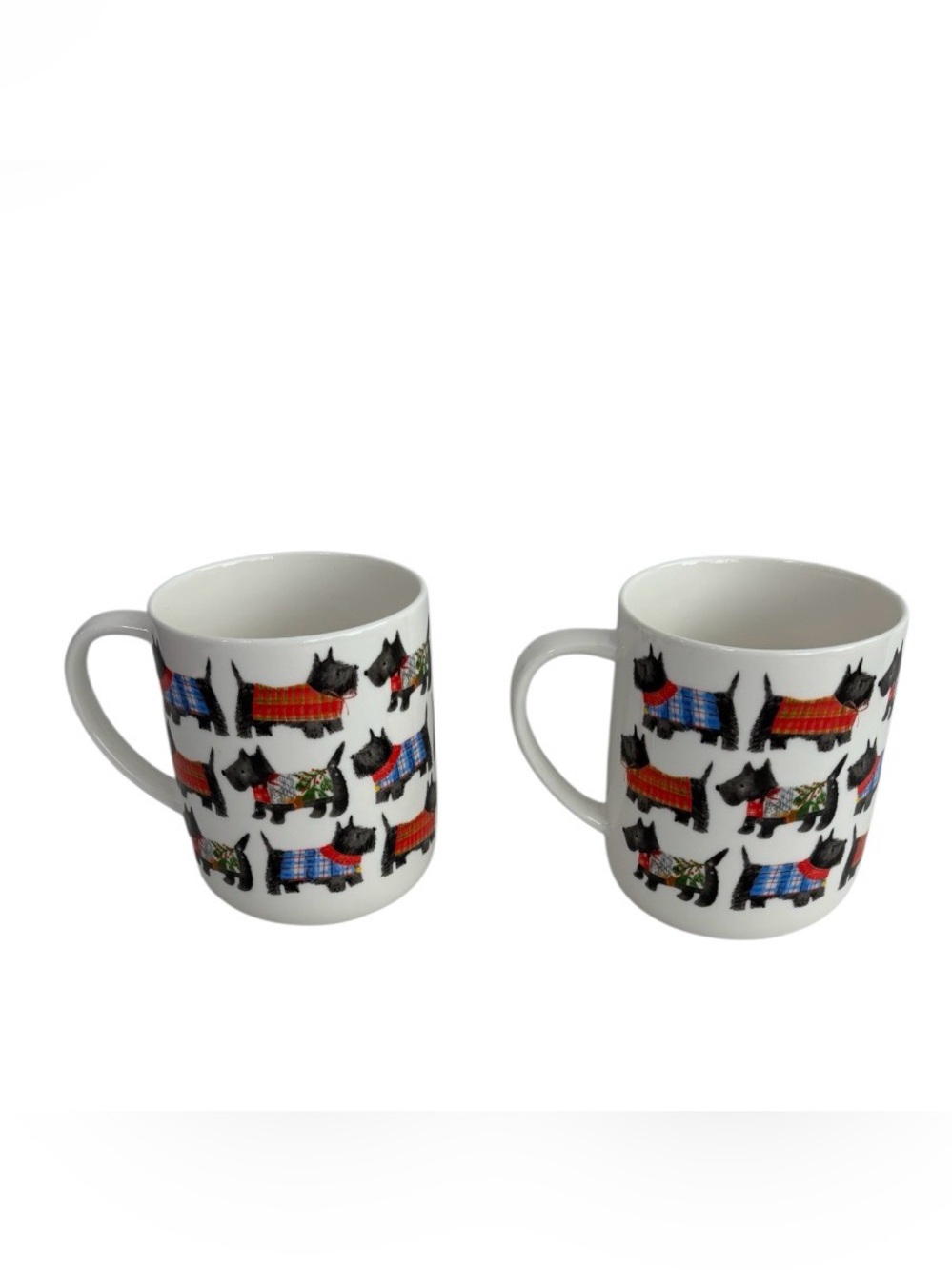 Harvest Green Studio New Bone China Scottish Terrier Dog Mugs x 2